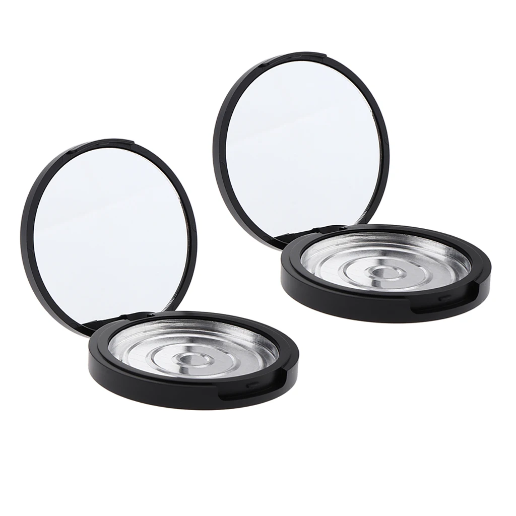2Pcs Empty Jar Makeup Pressed Powder Container Cosmetic Storage Tin Shading Powder Box Case Eyeshadow Pan Blusher Palette