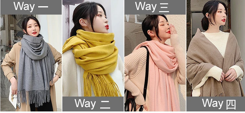 Fashion female cashmere Keep Warm wraps Ladies weave hijab scarf new woman winter wool knitted Plush fringed Long shawls