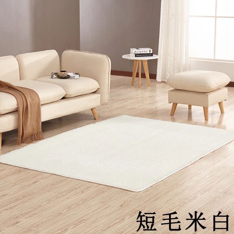 Современный Шелковый ковер гостиная прямоугольная для чайного столика, дивана прикроватный коврик матрас для спальни - Цвет: WHITE