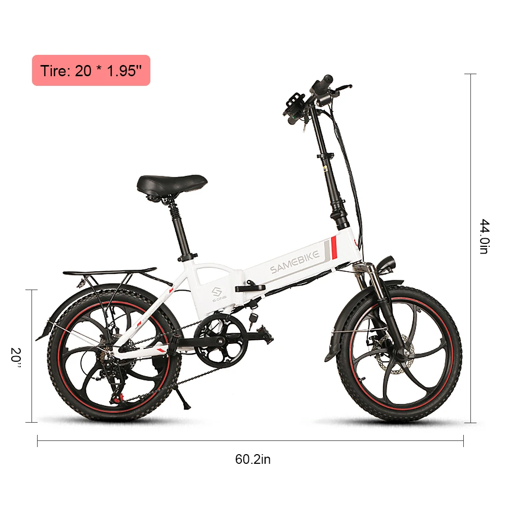 Sale 20 Inch Folding Electric Bike Power Assist Electric Bicycle E-Bike Scooter 350W Motor Conjoined Rim 3