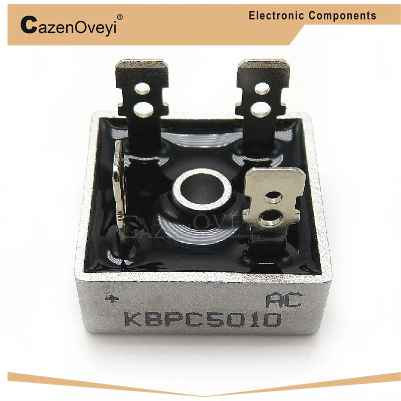 2 Pz/Lotto Kbpc5010 50 A Raddrizzatore A Ponte 1000V 50Amp Custodia In Metallo Per La Massima Dissipazione Del Calore 1000V 2.8Cm Ponte A Diodi Quadra