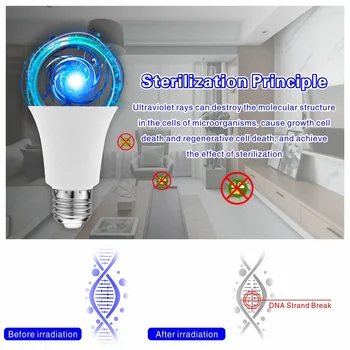 

E27 UV Desinfection Lamp E14 LED Sterilizer Lamp MR16 LED UVC Germicidal Bulb GU10 Ultraviolet Light 48 60 80leds Amuchina 10W