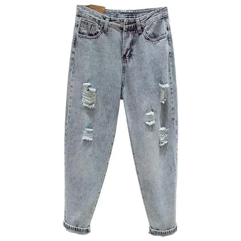 

2019 Harem Pants Vintage High Waist Jeans Woman Boyfriends Women's Casual Ripped Hole Cowboy Denim Pants Vaqueros Mujer