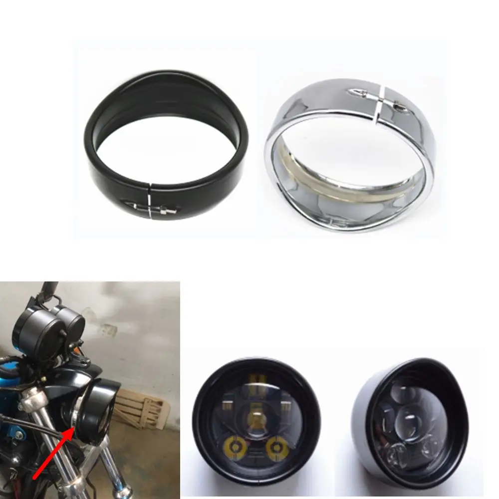 5 75 5 3 4 In Visor Style Headlamp Trim Ring 69735 05 For Sportster 