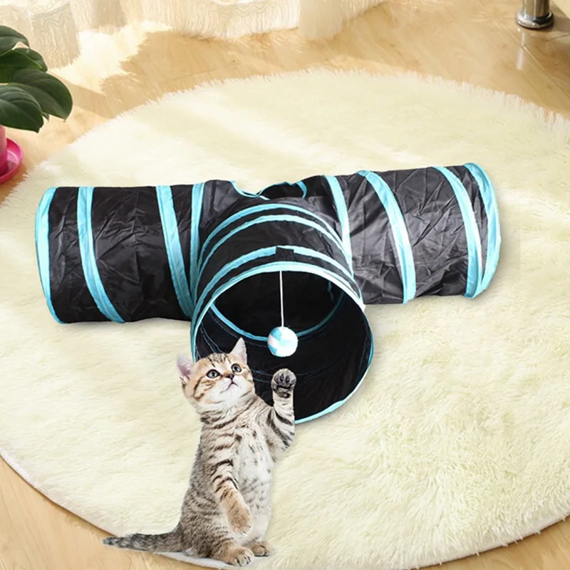 

Pet Cat Tunnel Toy 3 Holes Foldable Pet Cat Tunnel for Kitten Rabbit Animal Play Tunnel Tube Indoor Outdoor Pet Training Toy