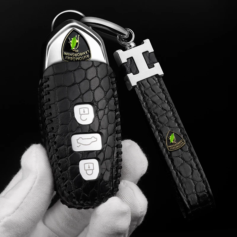 Подходит для ключей Lamborghini, чехол для ключей Urus, кожаный чехол для ключей, Высококачественная сумка для ключей, аксессуары для автомобильных колец