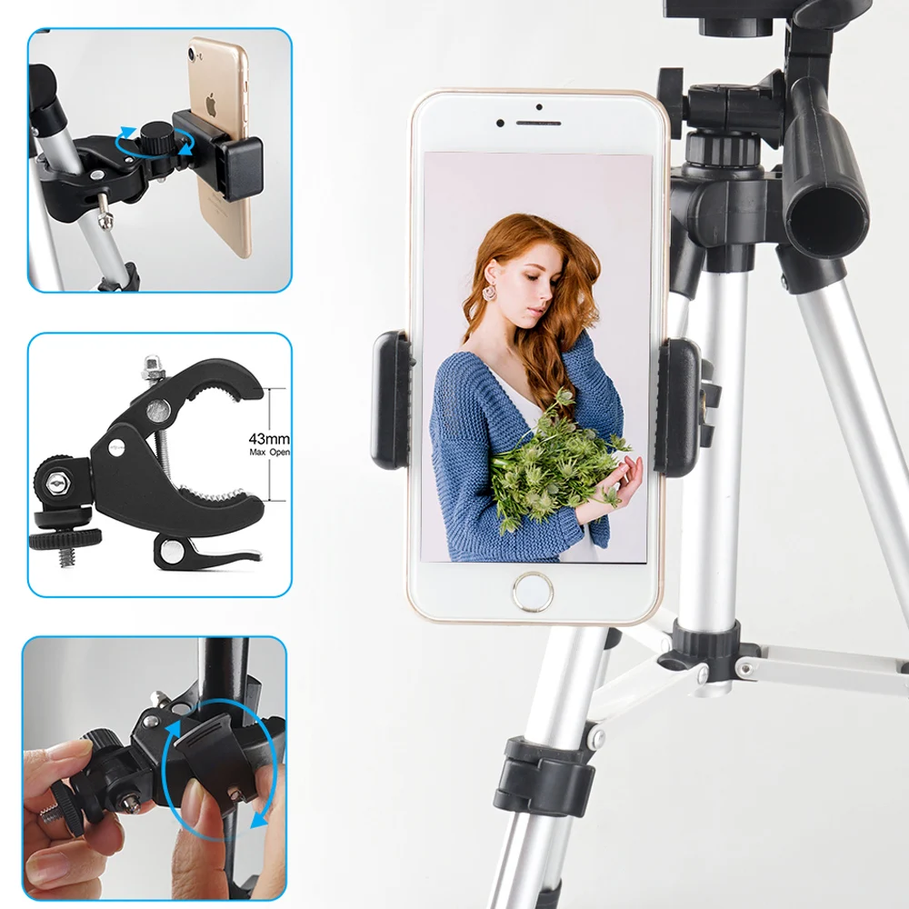 Spash 6 Inch LED Selfie Ring Light with Stretchable Tripod and Phone Holder Circular Lamp Light Ring for Makeup Photography 14