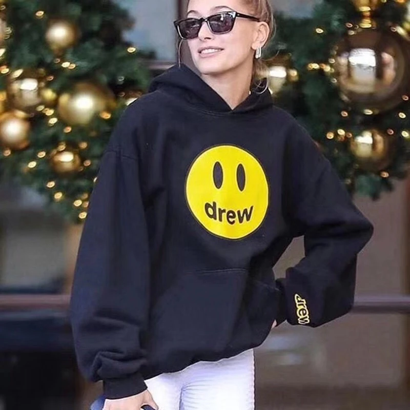 Justin Bieber Hoody Drew House Fleece Hoodie Sweatshirt Men Women Pullover The Most High Quality Smily Hooded