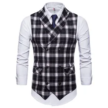 Стиль мужской полосатый костюм жилет Модный повседневный yan hui zhuang мужской жилет большой размер