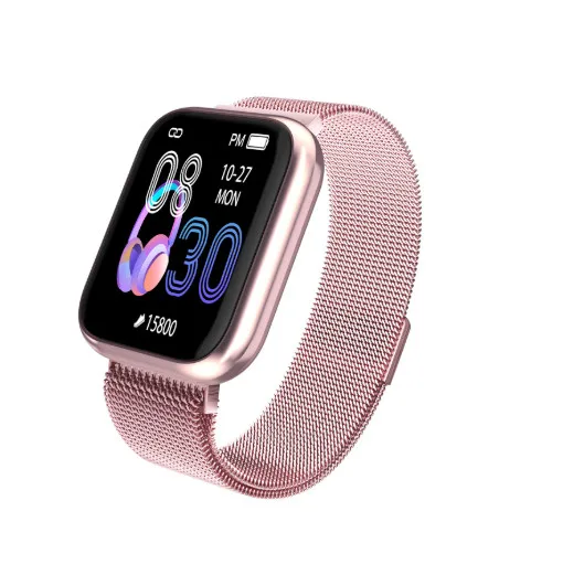 pink steel Женские водонепроницаемые Смарт-часы P70 P68 Plus Bluetooth Smartwatch для Apple IPhone Xiaomi монитор сердечного ритма фитнес-трекер - Цвет: pink steel
