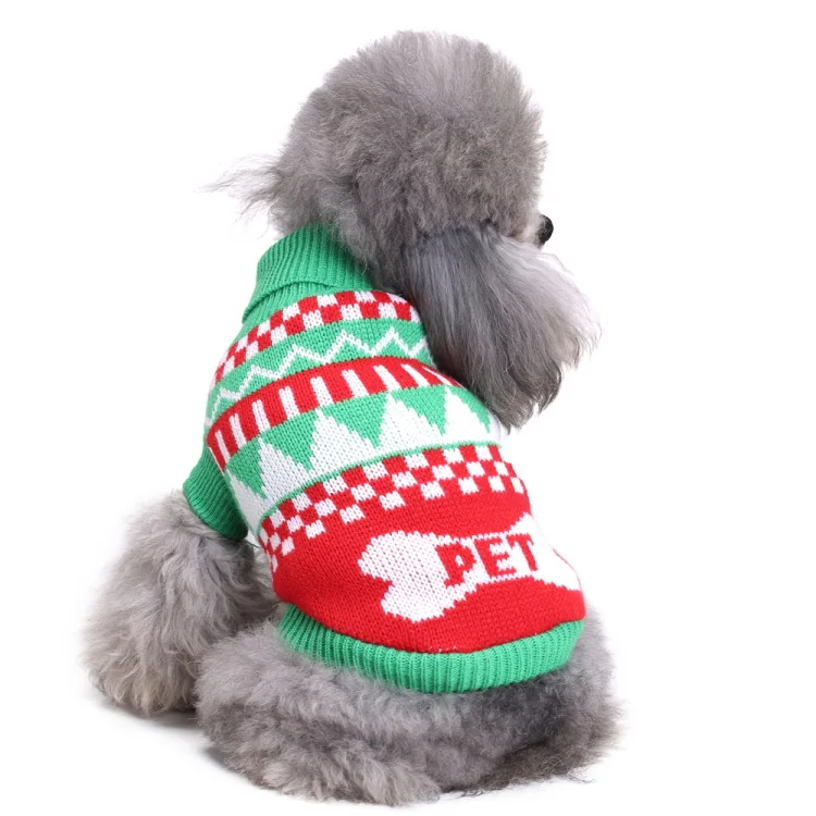 1PC Dog Sweater Dog Clothes Winter Teckel Weater Dog Clothes Christmas Pet Clothing Soft Knitting Crochet Cloth For Small Dogs