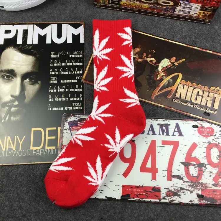 06 Повседневные длинные носки-башмачки с листьями кленовых листьев из конопли; сезон весна-осень; модные удобные хлопковые носки высокого качества - Цвет: 06