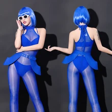 Beyonce стиль карнавальный наряд женский комбинезон для ночного клуба Бар рейв одежда певцы сценическая одежда Gogo танцор костюм BL2132