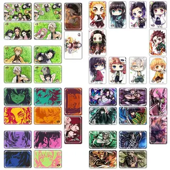 

10Pcs/Set Demon Slayer Anime Card Stickers DIY Bus ID Waterproof Scrub Card Sticker Kids Toys Collection Gift