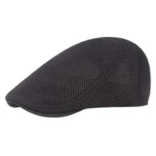 Мужские береты, однотонный летний солнцезащитный щит шляпа от солнца, Повседневный дышащий берет для мужчин и женщин, плоская кепка, Newsboy Baker Beret Bomme, черный