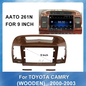 

9 Inch 2 Din Car Auto Radio Multimedia fascia For Toyota Camry 2003-2006（WOODEN）stereo panel for mounting car panel CD DVD frame