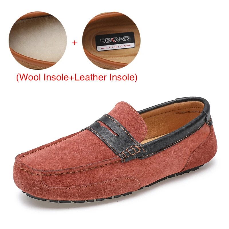 DEKABR/весенне-летняя повседневная обувь размера плюс 47; Мужская дышащая обувь без шнуровки; лоферы; дизайнерская мужская обувь; Sapatos Ho; Мужская обувь; s - Цвет: 02 Red Brown