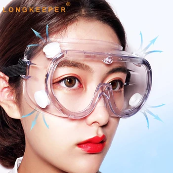 

2020 New Transparent Safety Goggles PC Fully Enclosed Windproof Impact Resistant Glasses Unisex Anti-Fog Eyeware Eye Protection