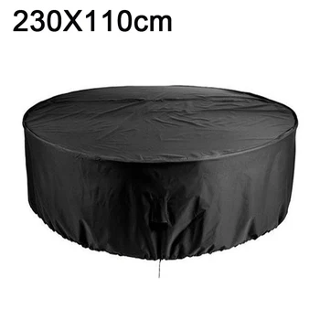 

Round Outdoor Garden Patio Table Chair Furniture Cover Waterproof Dust-Proof Round Furniture Cover 185*110cm / 230*110cm