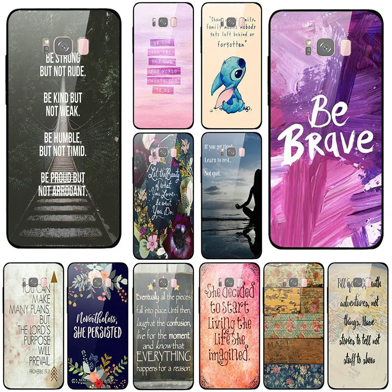 Mobile Phone Cases Cover for Samsung Galaxy A6 A8 A8S A9S S8 S9 S10 Plus Lite Coque Bags Positive Mentality Bible Verse Brave | Мобильные