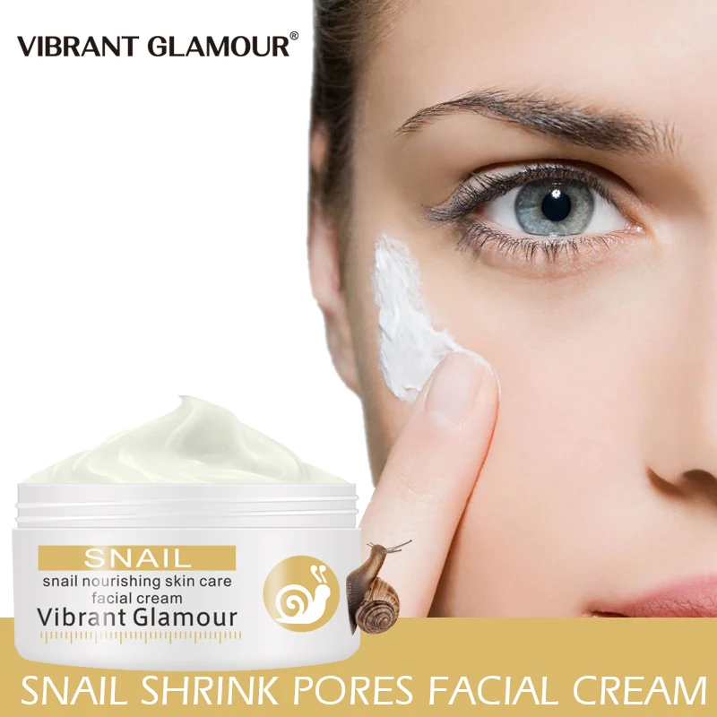 VIBRANT GLAMOUR Snail Face Cream Aloe Treatment Acne Scar Shrink Pores