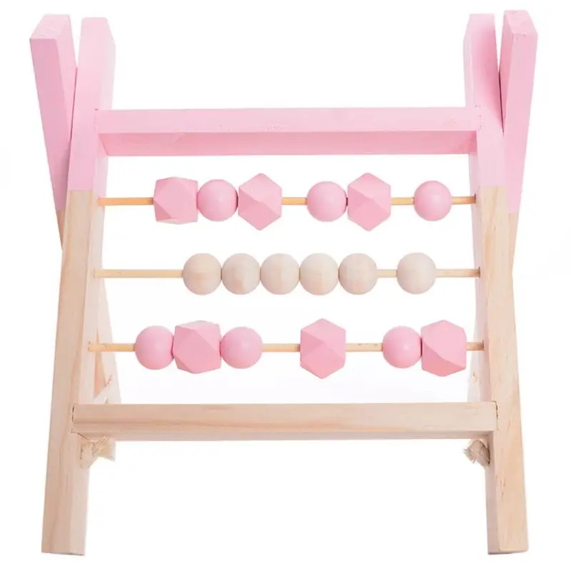 

Nordic Style Wooden Trapezoid Abacus Toys Baby Room Wood Decoration Shelf Gift