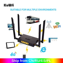 KuWFi – routeur sans fil CAT4 4G LTE CPE, WiFi pour voiture, 300Mbps, haute vitesse, CPE, avec emplacement pour carte SIM/4 pièces externes