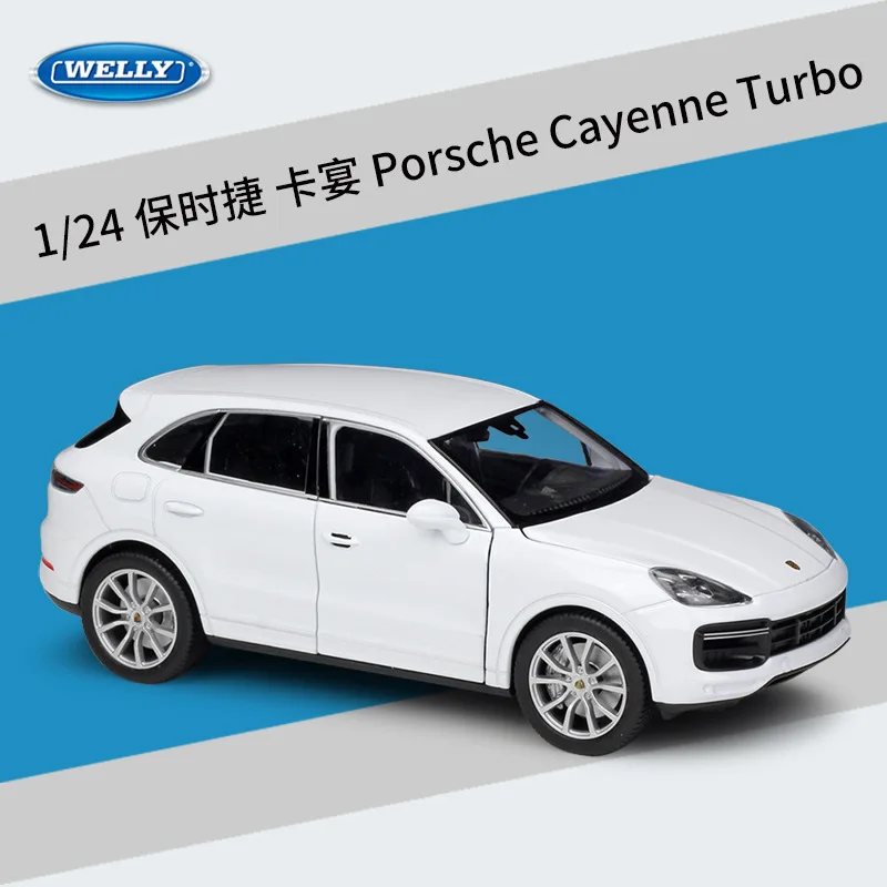 WELLY 1:24 литая металлическая Машина Porsche Macan Cayenne Turbo игрушечные автомобили SUV модель