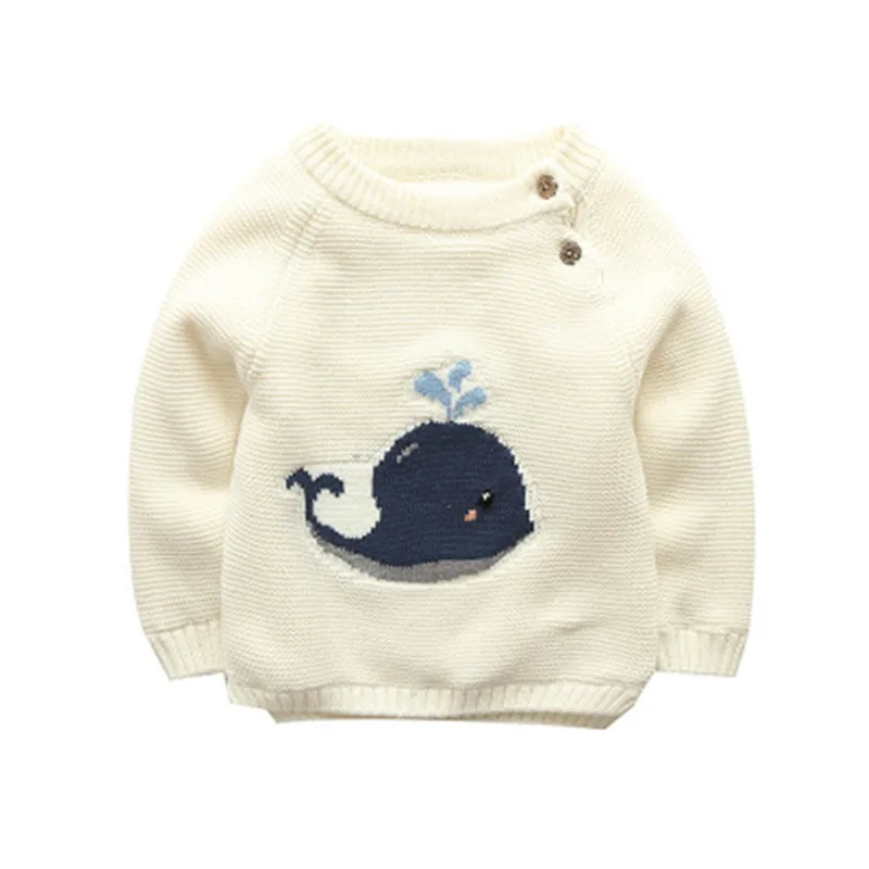 Thick Whale Baby Girl Sweater Knitted Cardigans Pullover Thick Warm Boys Sweaters Children Clothing Sweaters Kids Boys Tops