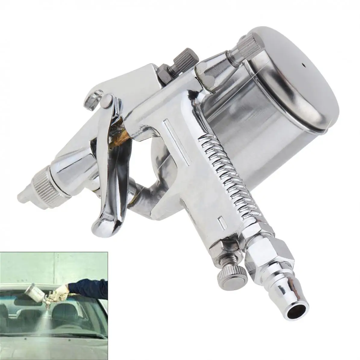 Mini F-2 Pneumatic Paint Spray Gun 0.5mm Diameter Nozzle and Adjustable Atomization Shape for Leather/Wall Painting/Repair Paint