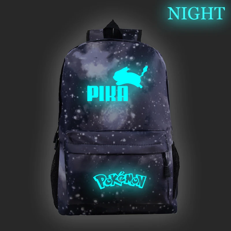 Модный Светящийся рюкзак с покемоном Пикачу, рюкзак для путешествий, школьный рюкзак для мальчиков и девочек - Цвет: 1