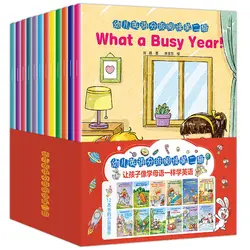 Inglês graduado leitura para crianças 12 livros de imagem inglês 3 6 anos de idade iluminação livro de áudio livro de imagens livros arte