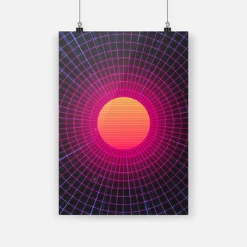 

Synthwave RetroWave Poster Canvas Painting Wall Art Decor Living Room Bedroom Study Home Decoration Prints