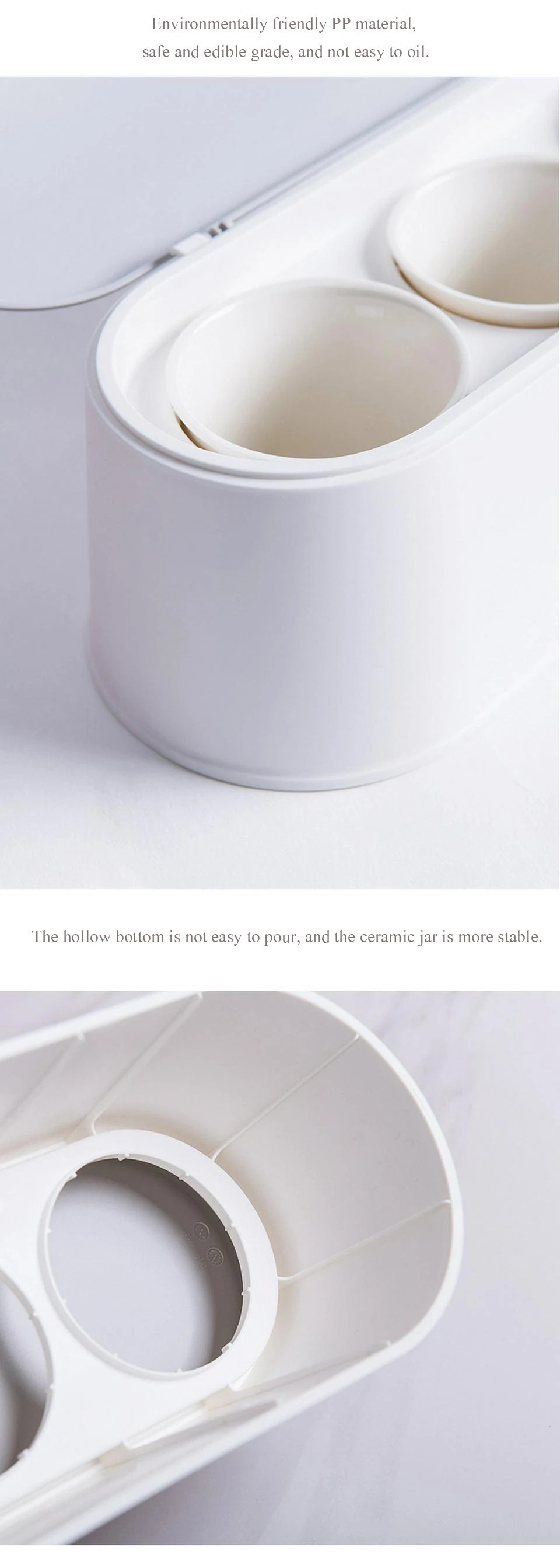 Простой бытовой керамический набор банок для приправ красивый и практичный кухонный органайзер для хранения соуса пластиковые контейнеры с крышкой