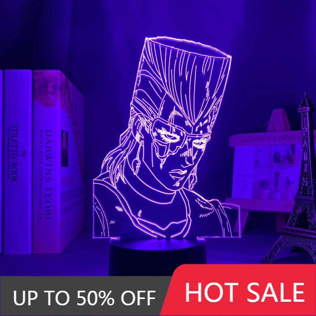 

3d Led Light Anime for Bedroom Decor Light Birthday Gift Manga Jojo Night Lamp JoJo Bizarre Adventure Jean Pierre Polnareff