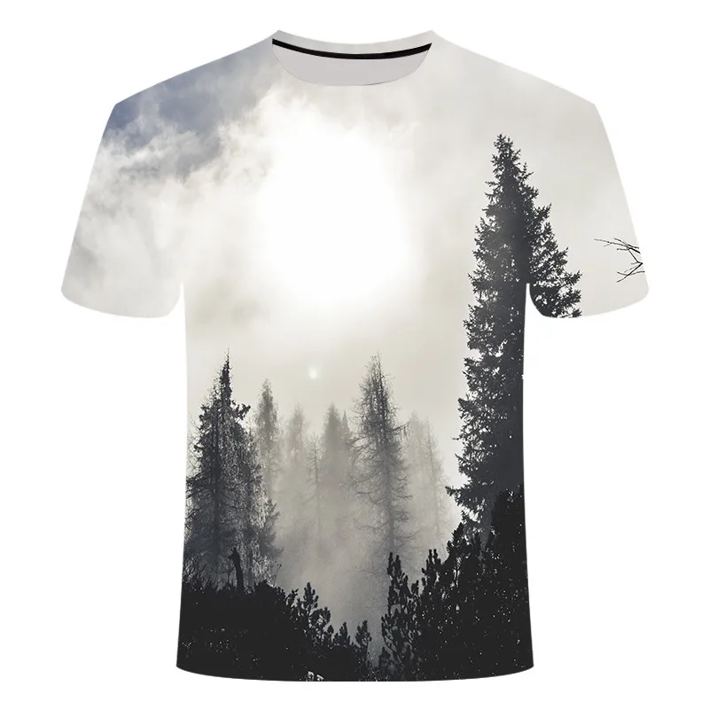 Летняя футболка, футболки с 3D принтом, футболка с естественным ночным видением, короткий рукав, мужская и женская Повседневная 3d футболка