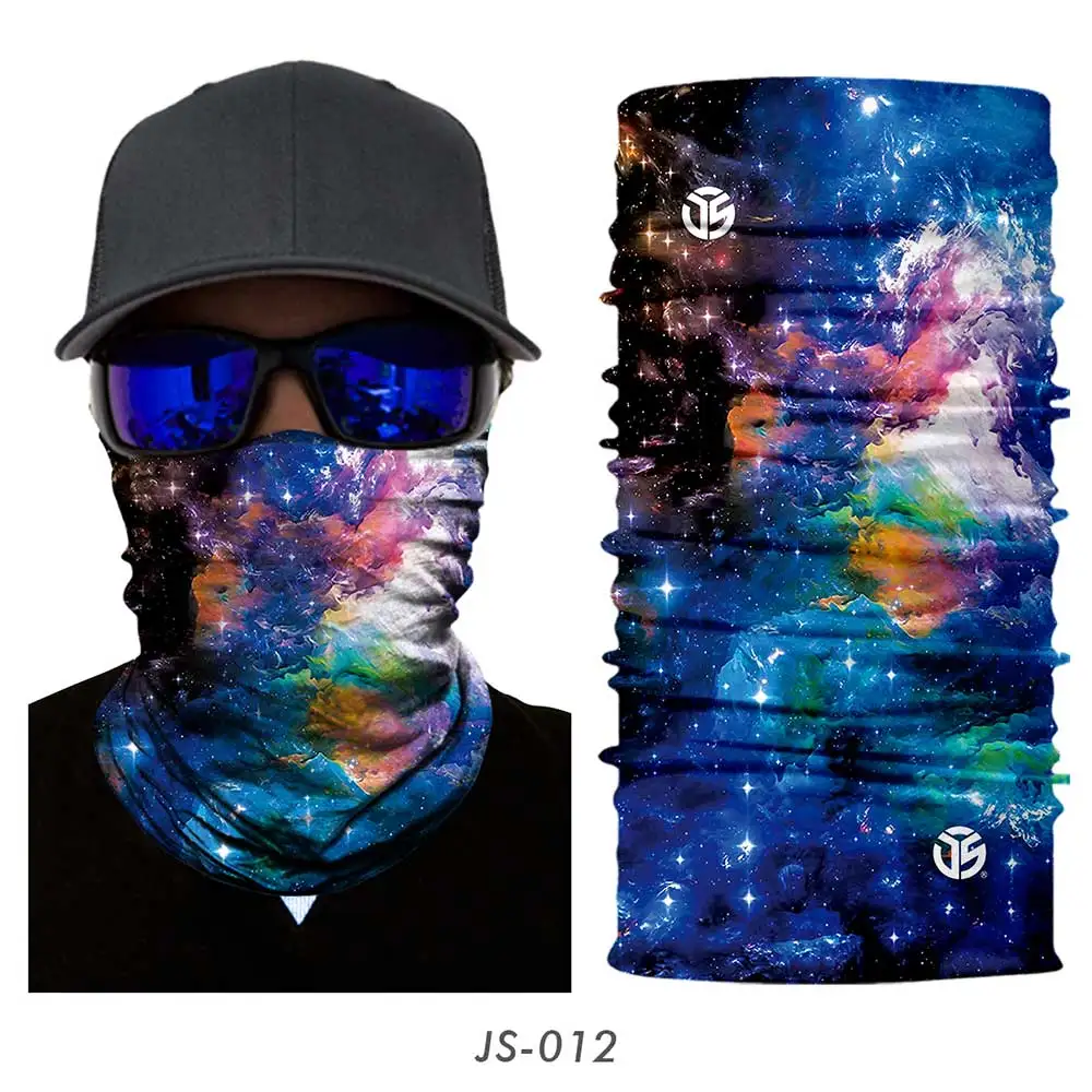 3D бесшовная Балаклава Звездная Галактика, шарф для езды на мотоцикле, грелка для шеи, повязка на голову, повязка на голову, банданы, маска на половину лица для мужчин - Цвет: JS-012