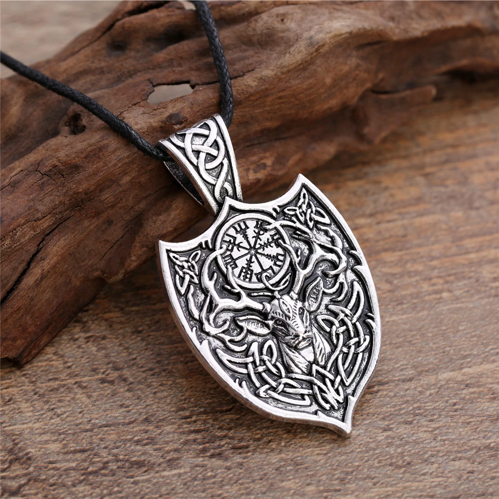 My shape Viking Deer Animal Knotwork Spirit Vegvisir Symbol Amute женский и мужской кулон ожерелье цепочка из