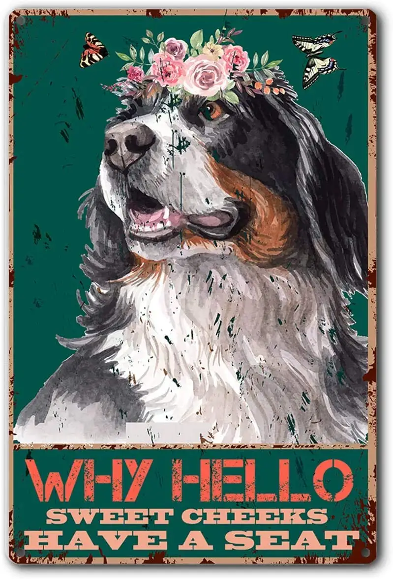 

Забавная цитата для ванной, Металлический Настенный декор-Винтаж Why Hello Sweet, щеки с подседельной собакой для офиса/дома/классной комнаты, укр...