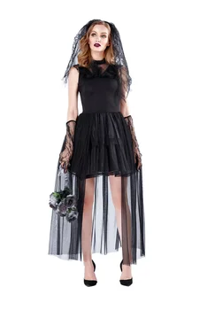 

Dancing Halloween Black Costume Red Ghost Bride Dress Tulle Zombie Stage Costume Festival Performance Costume Vampire Sportswear