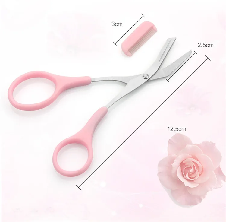 

1PCS Eyebrow Trimmer Scissors With Comb Remover Makeup Tools Hair Removal Grooming Shaping Shaver Trimmer Eyelash Hair Clips