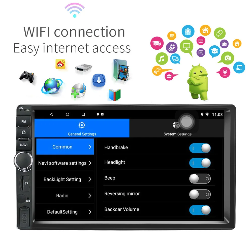 2Din Android 8,1 2G+ 32G автомобильный мультимедийный плеер Универсальный " 1080 P gps навигация аудио Радио-зеркальная связь авто FM AM RDS видео выход