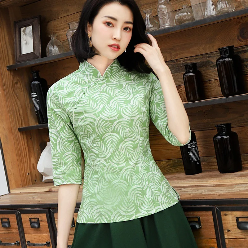 С цветочным принтом для молодых леди Qipao атласные платья 2 шт. костюм Китайский традиционный Cheongsam Повседневное платье Вечеринка Vestidos
