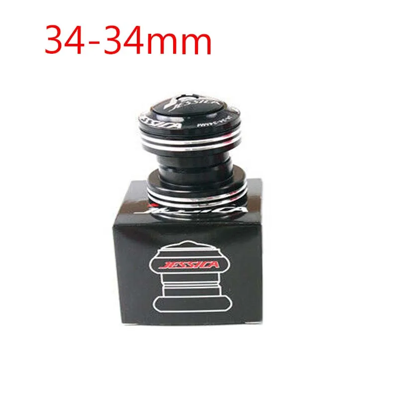 Black 34-34mm Велосипедная гарнитура MTB 34/44/44-55/44-56 мм Дорожный велосипед с ЧПУ подшипники гарнитуры, для возраста от 1 1/" MTB велосипед прямой/tTapered вилка - Цвет: Black 34-34mm