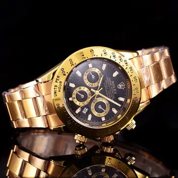 

AA4 2020 NEW Hot Rolex- Women Men's Quartz Watch Fashion Gift Gold Casual Waterproof Watches 00209
