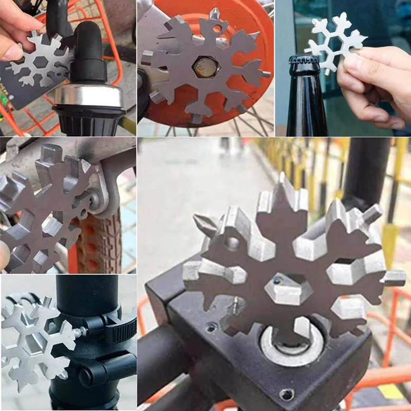 

Multi-functional Snowflake Hand Tools Card Combination Compact Handy Screwdriver Craft Tool Portable Outdoor Products