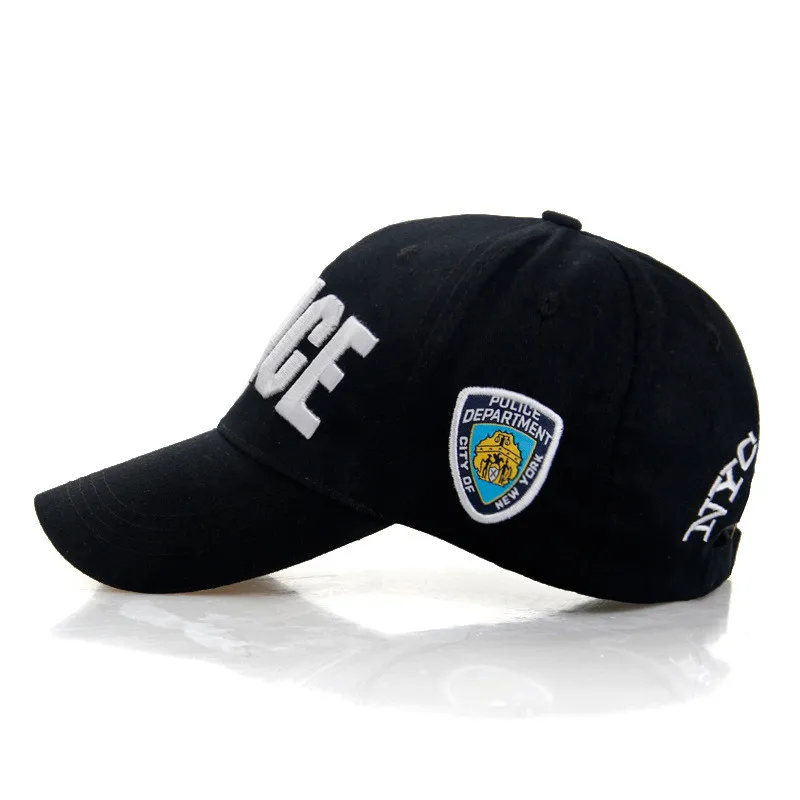 Новинка, высокое качество, полицейские шапки унисекс, бейсбольная кепка, мужские бейсболки, регулируемые бейсболки для взрослых, 7 цветов