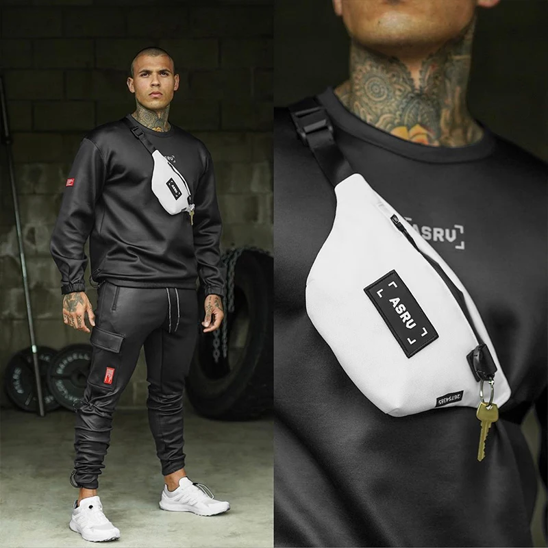 

Men's Outdoor Shoulder Bag Running Phone Pouch Streetwear Hip Hop Waist Pack Sports Accessories Gym Training Fitness Chest Bags