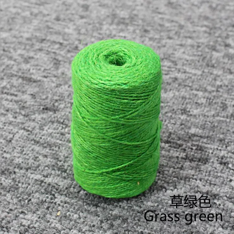 Grass green 1 рулон 100 м натуральный в декорированном мешковиной горшке гессенской джутовый шнур-шпагат пеньковая веревка строка 2 мм подарок Обёрточная бумага упаковочный деревенский Свадебные украшения 14 Цвет - Цвет: Grass green