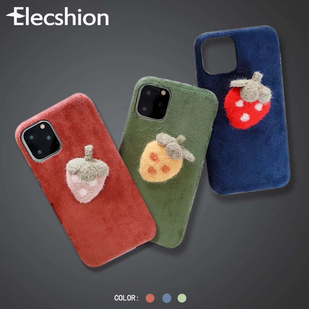 

Strawberry Cute Phone Case For iPhone 7 8 Plus Cover For iPhone 11 Pro XR X Max XS Fruit Orange Winter Cloth Matte Case covers